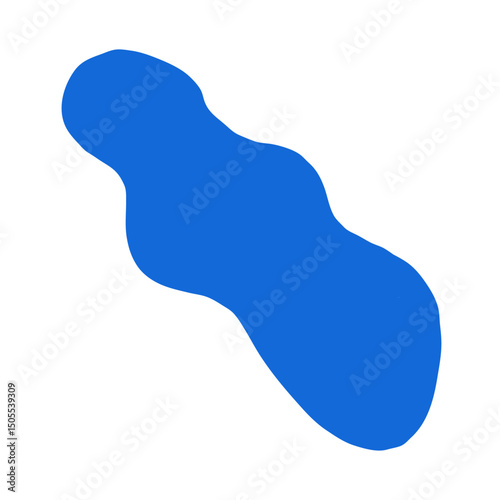 Abstract element of figure in children's doodle style blue color on white background
