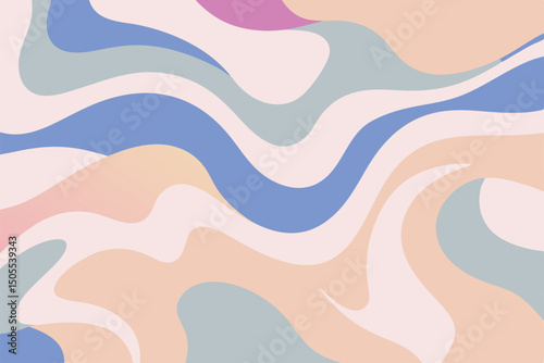 Abstract retro wavy background with pastel colors for modern design projects