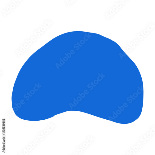 Abstract element of figure in children's doodle style blue color on white background