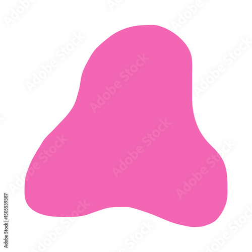 Abstract element of figure in children's doodle style pink color on white background
