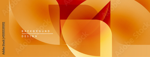 Abstract orange design features overlapping rounded squares. Warm color palette creates modern visual effect. Simple, elegant composition.