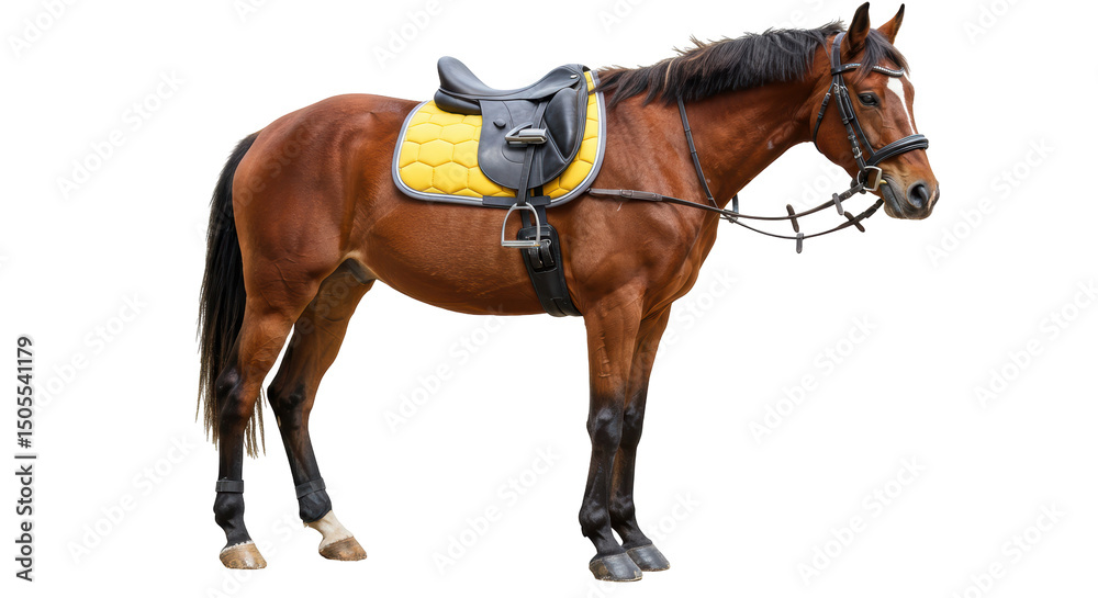 Fototapeta premium Isolated Horse with Saddle