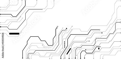 Abstract glowing AI processor on digital circuit board background in futuristic style. 