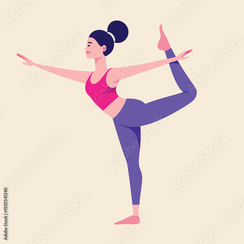 Yoga for barre dancers stretch exercises vector illustration