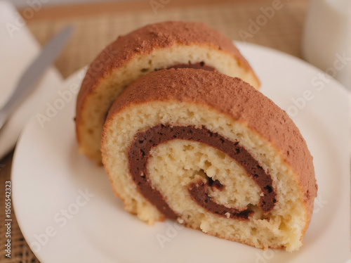 Chocolate Cream Swiss Roll Dessert