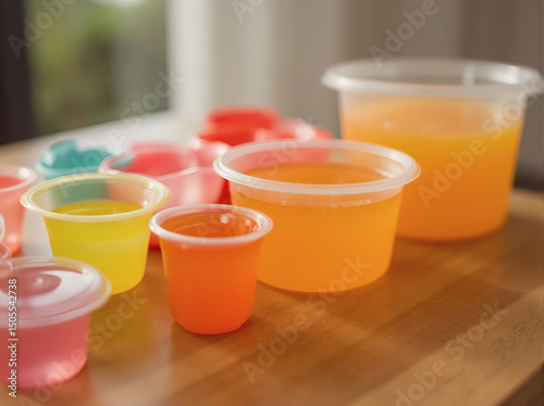 Colorful Gelatin Dessert Cups