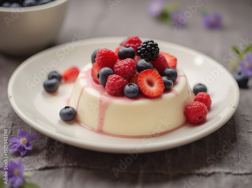 Panna Cotta with Fresh Berries