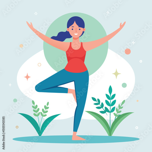 Yoga for weight loss dynamic movement poses vector illustration