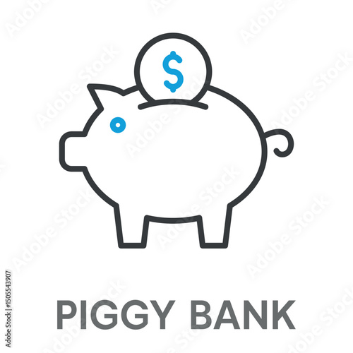 piggy bank concept simple design icons, simple style design inspiration for any interface and purpose suitable for symbols and more	