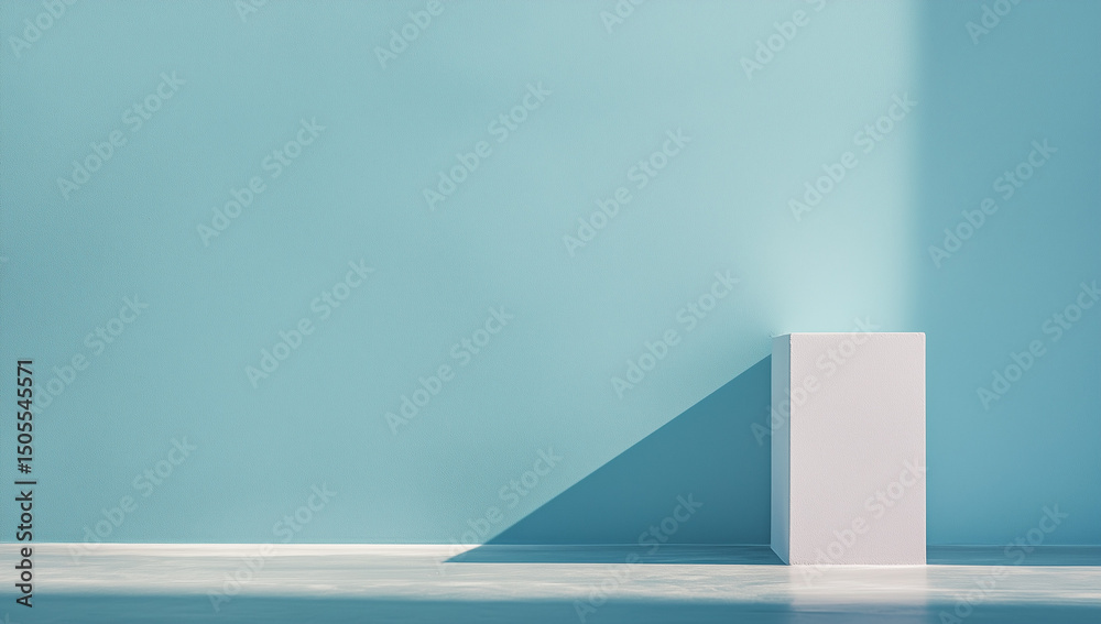 Fototapeta premium Minimal scene with cube and long shadow