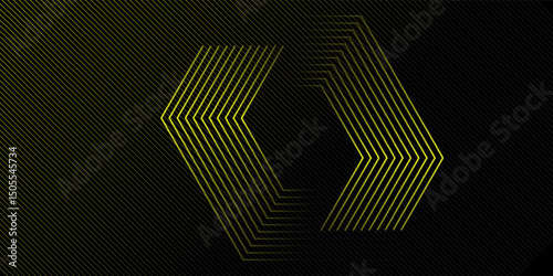 3D black yellow techno abstract background overlap layer on dark space with glowing lines decoration. modern trendy design