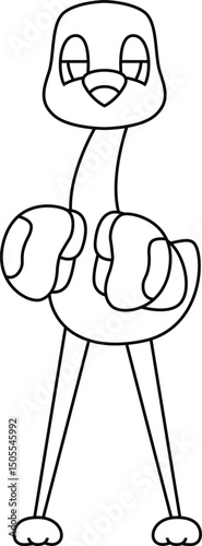 Flamingo Boxer Boxing gloves Boxing Animal Vector Graphic Art Illustration