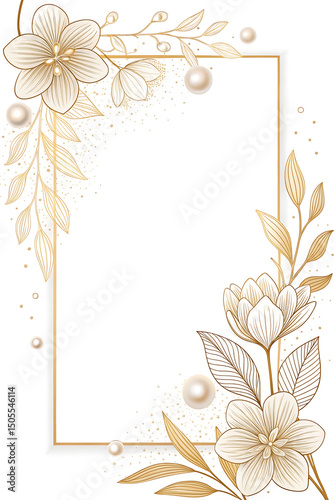 A Luxurious White & Gold Invitation Design with Sparkling Balloons and Elegant