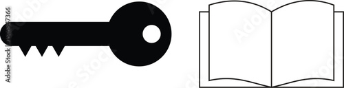 vector of key and book icon