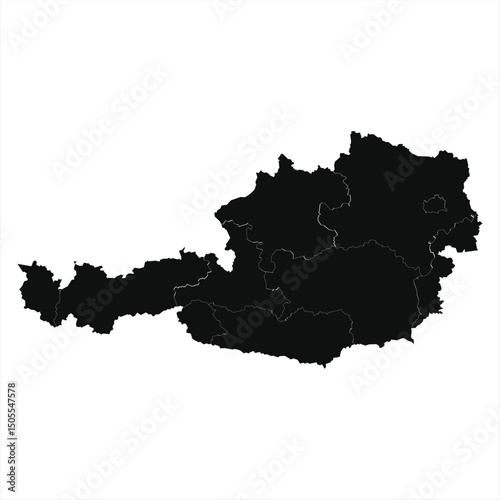 Outline of Austria with Internal Regions