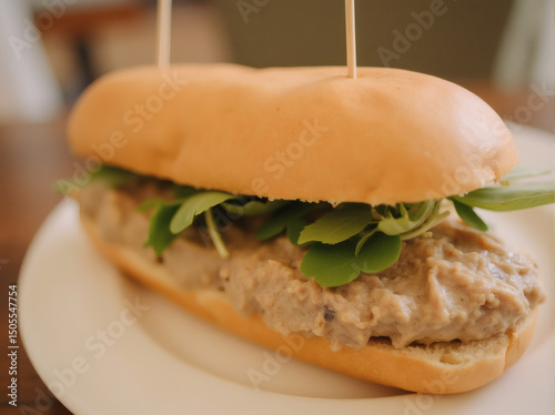 Tuna Salad Sandwich on Plate