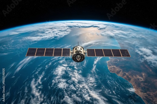 satellite in space with earth in the background