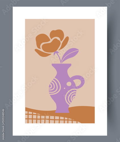 Stylish Flower Vase Illustration with Modern Design Elements that Captivate Attention