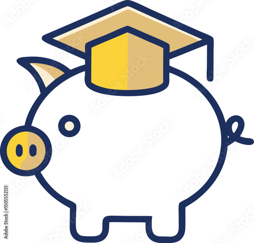 Piggy bank with graduation cap illustrating education savings and financial planning