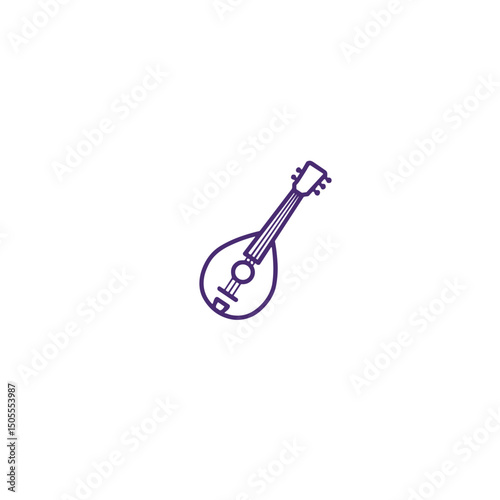 Mandolin icon for folk music apps and string instrument learning platforms