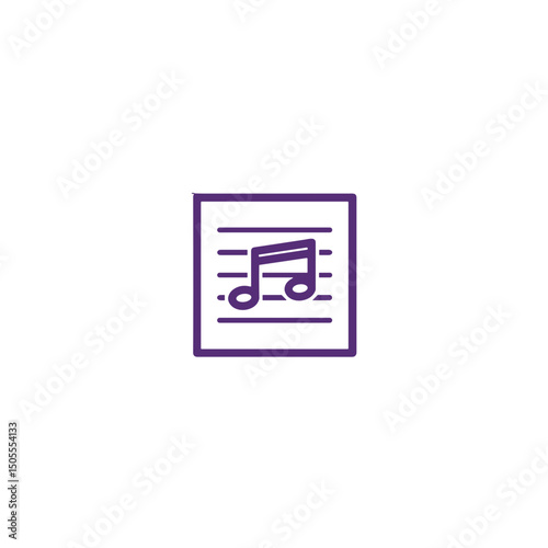 Sheet music icon for music theory apps and educational platforms