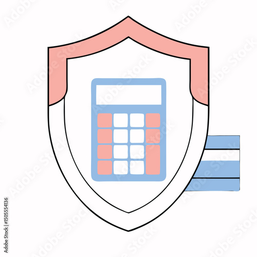 Secure financial calculations concept depicted in a shield with transparency.