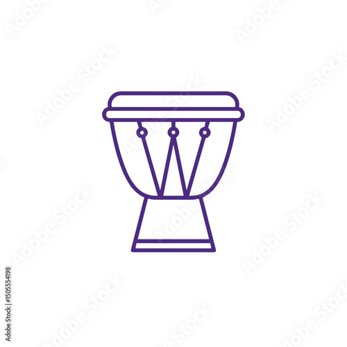 Djembe icon for percussion-focused music apps and world music education