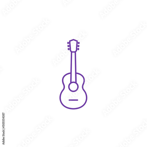Acoustic guitar icon for music apps and instrumental learning platforms