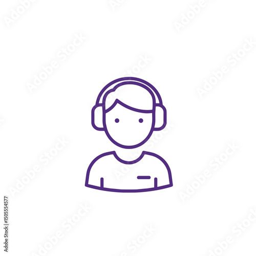 Sound engineer icon for music production platforms and recording studio tools