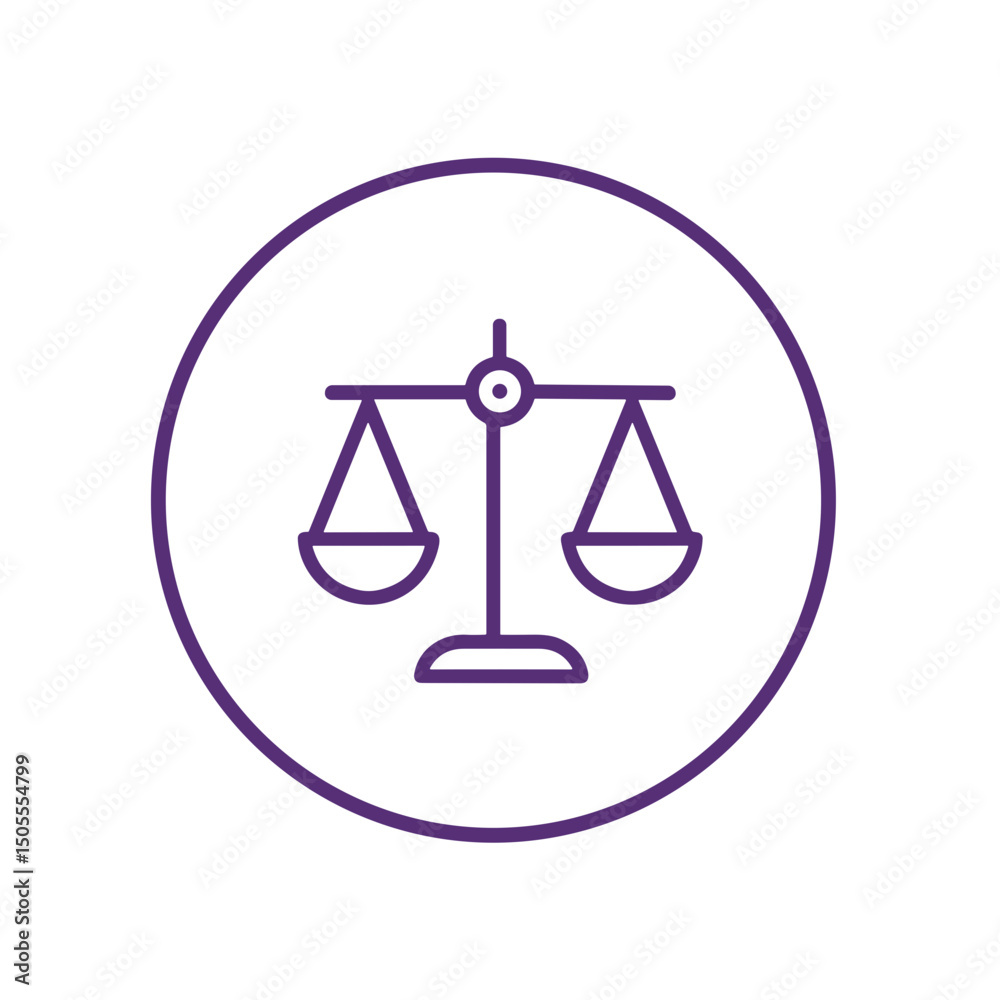 Scales of justice icon for legal apps and law firm websites Scales of justice icon for legal apps and law firm websites