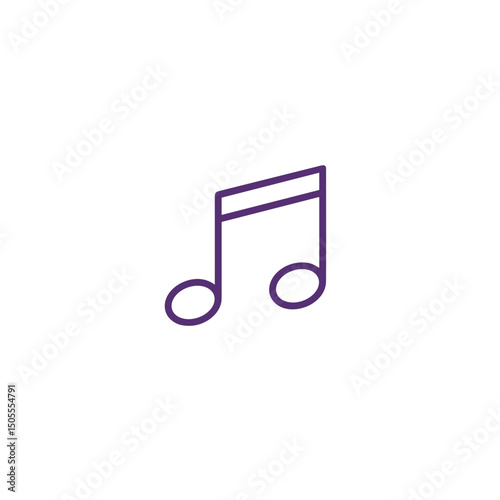 Music note icon for streaming platforms and music education apps