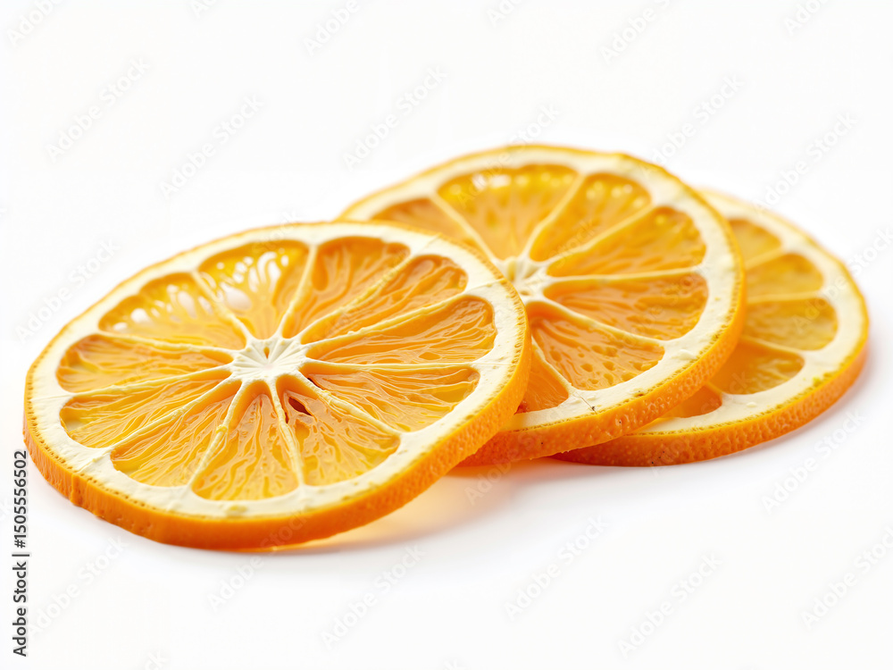 Fototapeta premium Dried orange slices on white background