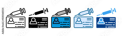 Vaccine Certificate Icon Set Multiple Style Collection