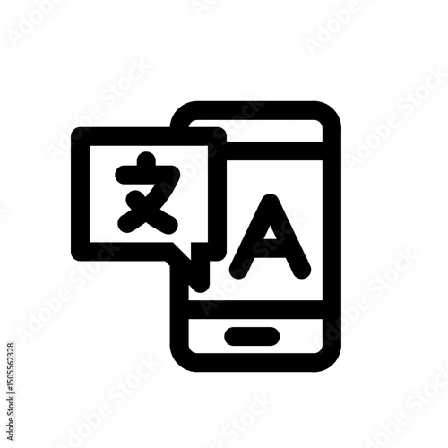 phone translate line icon