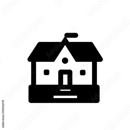 school building glyph icon