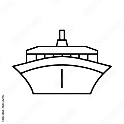Ship Outline Drawing Vector Illustration