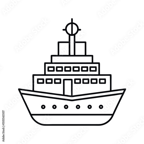 Minimalist Ship Outline Vector Art