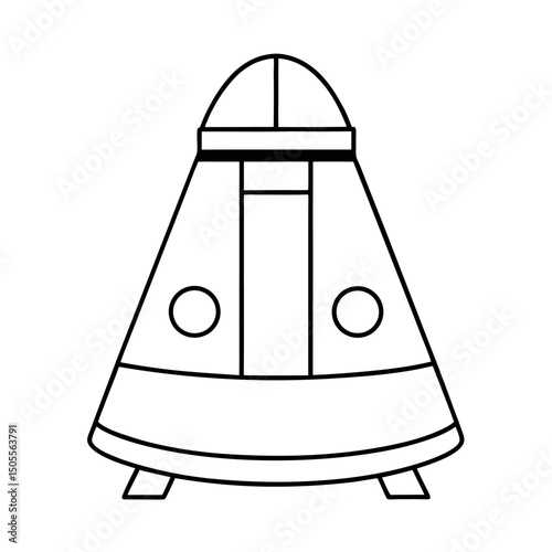 Space Capsule Side View Vector Art