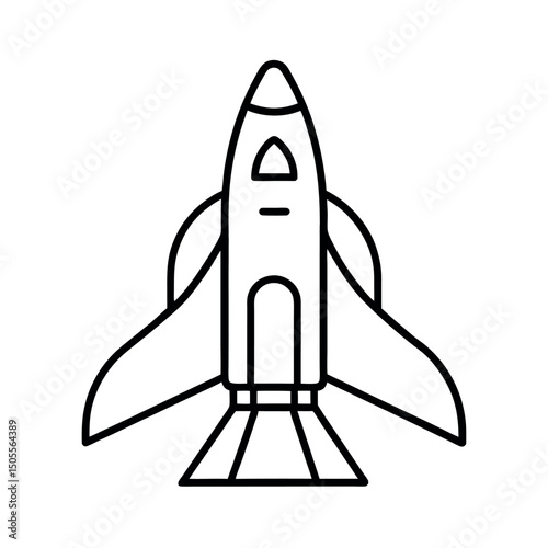 Space Shuttle Line Drawing Illustration