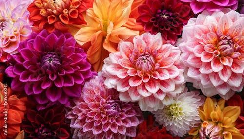 dahlia flowers background colorful bouquet