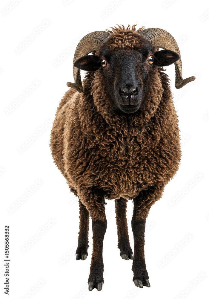 Isolated Portrait Of Black Sheep Wooly Domestic Animal Farm Livestock Isolated Portrait Of Black Sheep Wooly Domestic Animal Farm Livestock