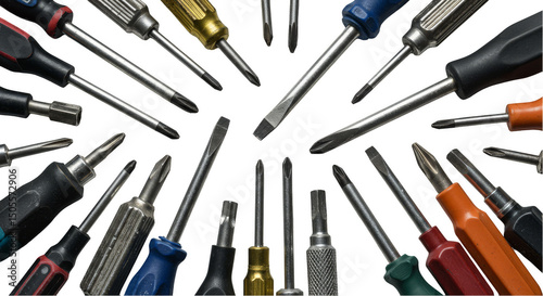 Isolated Screwdriver Tool Equipment for Repair Transparent Background