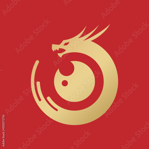 Fierce Dragon Head Logo: Powerful Fantasy Vector Design