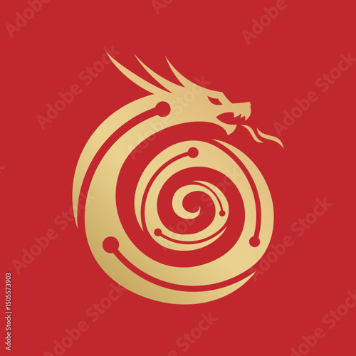 Fierce Dragon Head Logo: Powerful Fantasy Vector Design