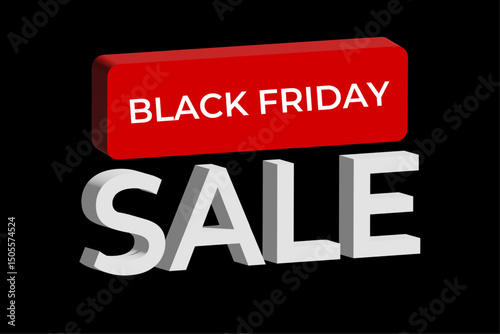 The word "SALE" in white on a black background, with a red rectangle on top containing the text "Black Friday".