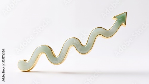 Curved Green Arrow Pointing Upwards Symbolizing Positive Growth