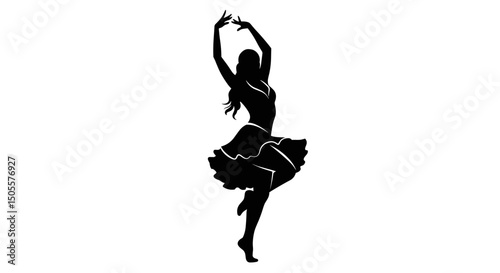 Silhouette of woman dancing in black and white, for fashion blogs