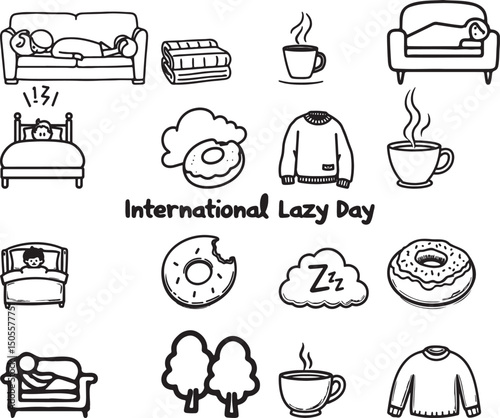 International lazy day illustrations cozy relaxation