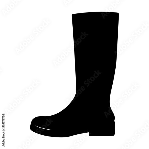 Boot black silhouette vector, Cowboy boot icon vector illustration