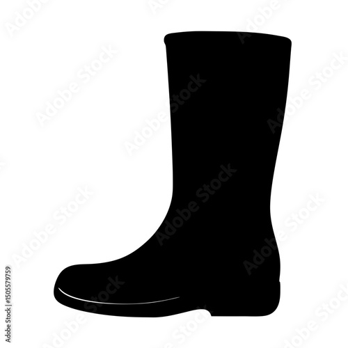 Boot black silhouette vector, Cowboy boot icon vector illustration
